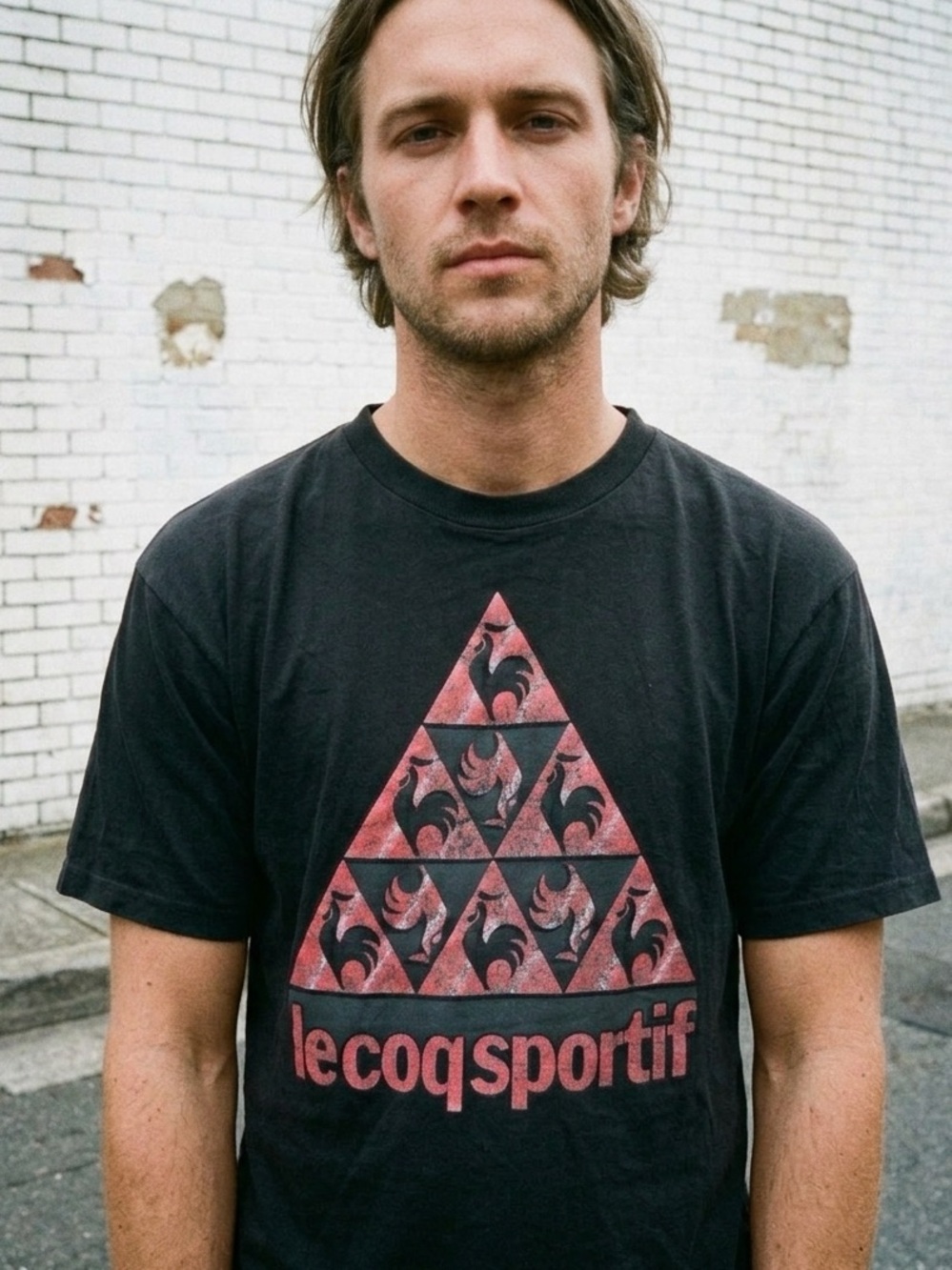 Vintage 90s Le Coq Sportif New York Single Stitch T Shirt L/XL Tennis Distressed